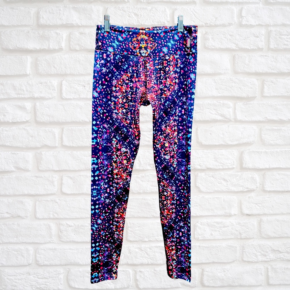 Multi-Colored Mid Rise Workout Leggings | M